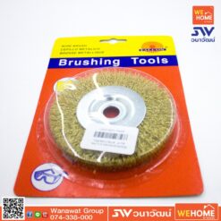 แปรงลวดกลม บาง ทองเหลืองชุบ 4 นิ้ว แกน 1/2 #FALCON