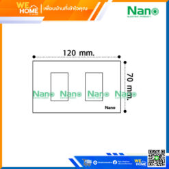 Alternative view of แผงหน้ากากขอบเหลี่ยม 2 ช่อง สีดำ NANO-400-2B