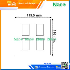 Alternative view of แผงหน้ากากขอบเหลี่ยม 4 ช่อง สีดำ NANO-400-4B