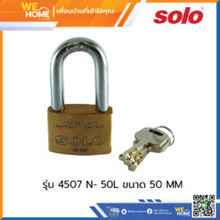 กุญแจลูกปืนคล้องคอยาวทองเหลือง SOLO รุ่น 4507 N- 50L ขนาด 50 MM