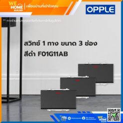 สวิทช์ 1 ทาง ขนาด 3 ช่อง สีดำ F01G11AB Opple