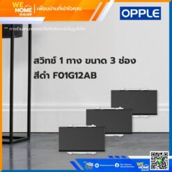 สวิทช์ 2 ทาง ขนาด 3 ช่อง สีดำ F01G12AB Opple