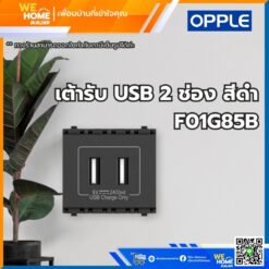 เต้ารับ USB 2 ช่อง สีดำ F01G85B Opple